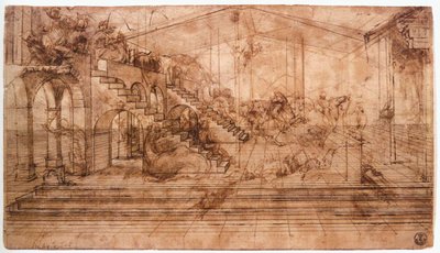 Perspectival study of The Adoration of the Magi by Leonardo da Vinci